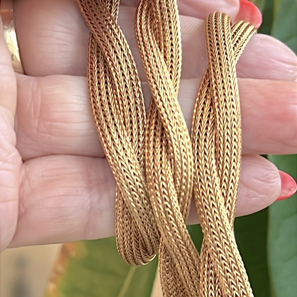 18 Karat Gold Woven Chain Necklace
